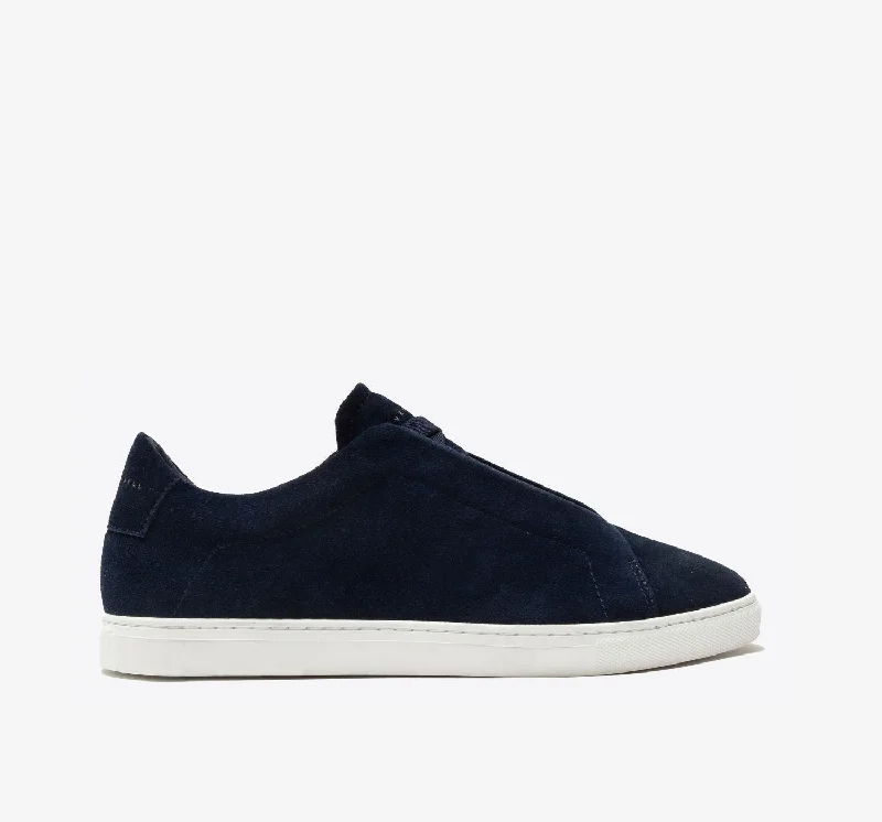 Men's loafers with a rubber sole for durabilityLow 1 Laceless | Navy Suede