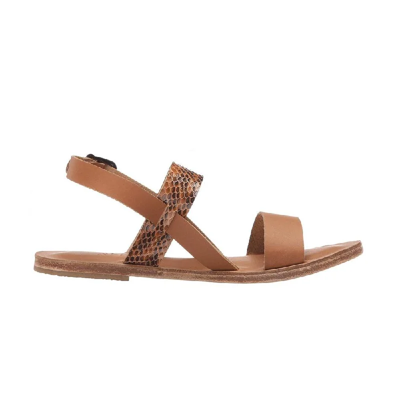 Men's sandals with a cushioned footbedAbbot Kinney Blvd - Leather Snake Skin Sandal | Tan