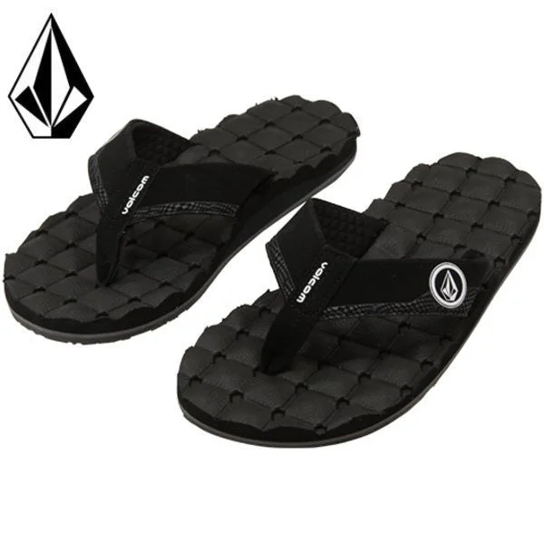 Men's sandals in a neutral color like black or brownVolcom Recliner Men's Sandal - Black White