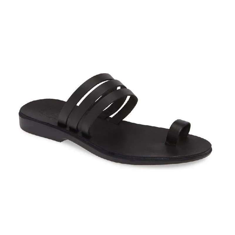 Men's sandals with a removable insole for cleaningAngela - Leather Slip On Sandal | Black