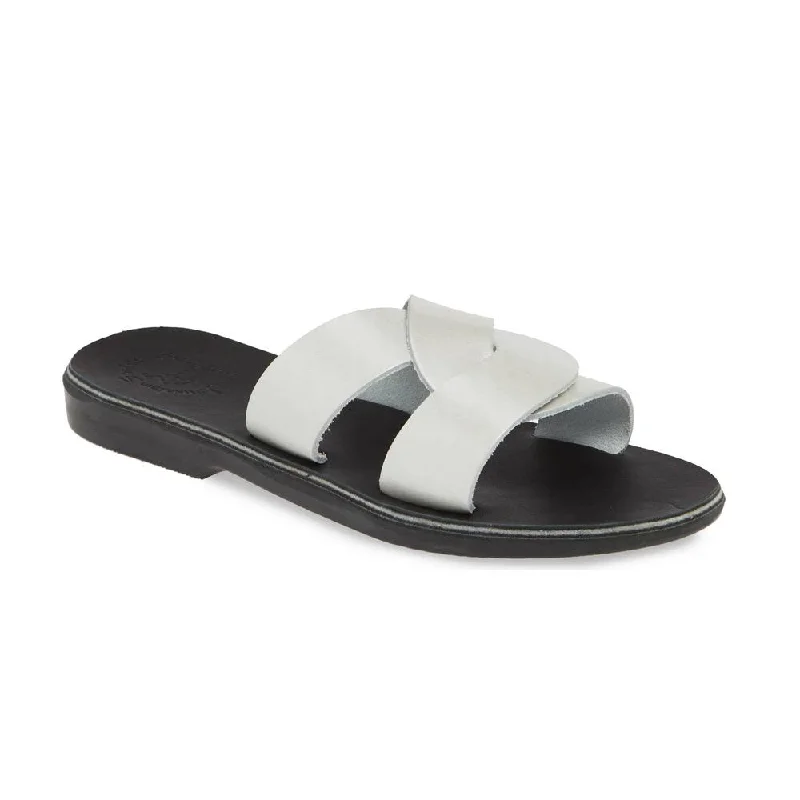 Men's sandals with a shock - absorbing insoleEmily - Leather Crossover Strap Sandal | Silver