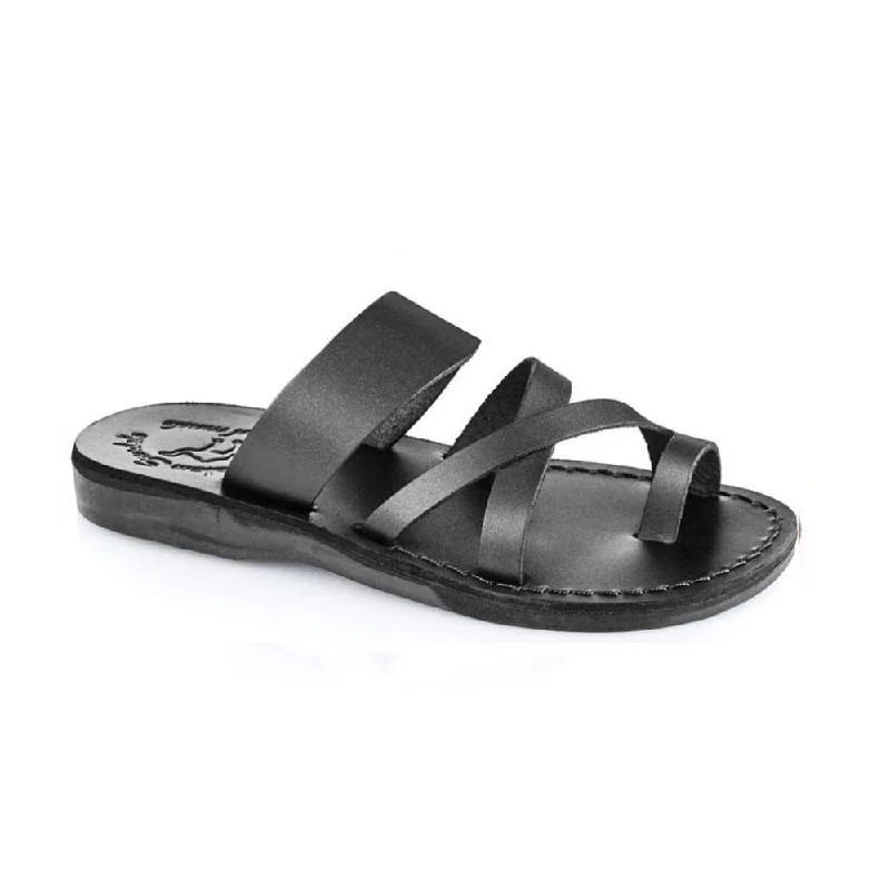 Men's sandals with a buckle closureThe Good Shepherd - Leather Toe Loop Slide | Black