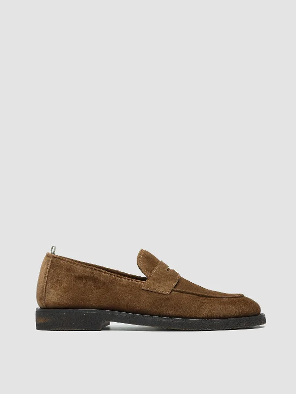 Men's loafers in a neutral color like black or brownOPERA FLEXI 101 - Brown Suede Penny Loafers