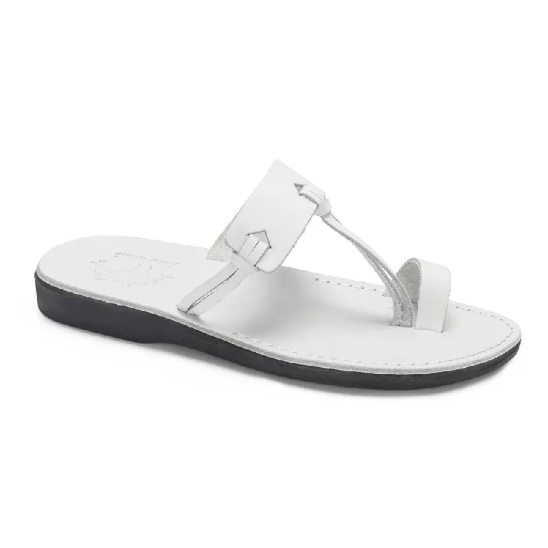 Men's sandals with a contrast stitching detailDavid - Leather Open Toe Sandal | White