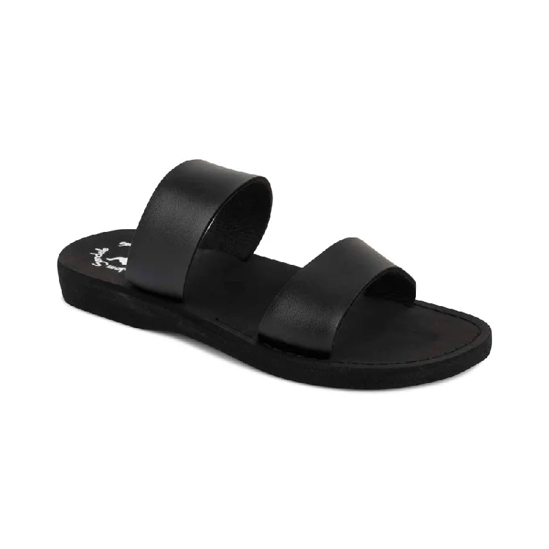 Men's sandals with a wide strap for supportAviv Vegan - Leather Alternative Sandal | Black