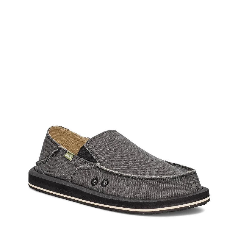 Suede men's loafers for a soft and luxurious feelMen's Shoes Sanuk DONNY Slip On Sidewalk Surfers Loafers 1158512 CHARCOAL