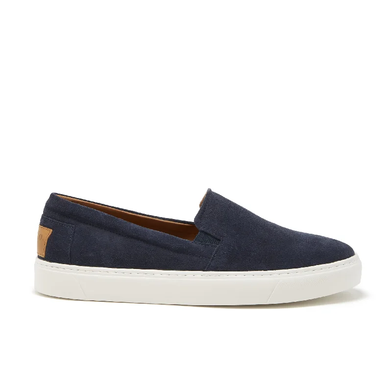 Men's leather loafers with a penny slotSlip-on Sneakers, navy blue suede