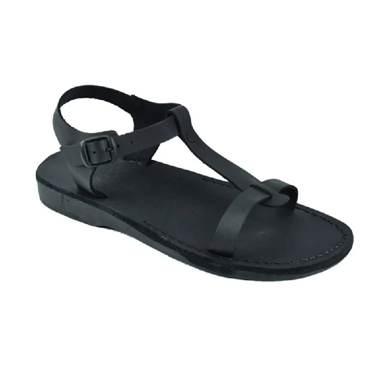 Flip - flop style men's sandals for beach wearBathsheba - Leather T Strap Sandal | Black