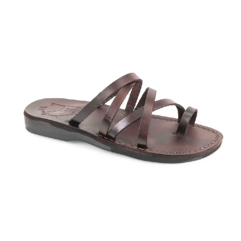 Men's sandals with a pointed toe for a stylish lookAriel - Leather Cross Strap Sandal | Brown