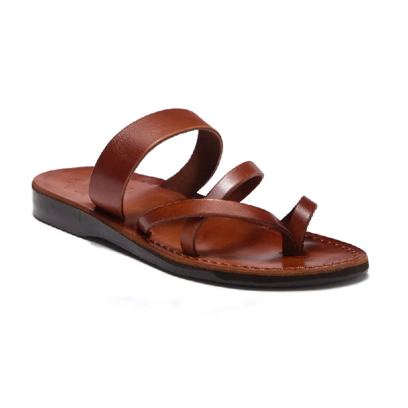 Flip - flop style men's sandals for beach wearExodus - Leather Strappy Sandal | Honey