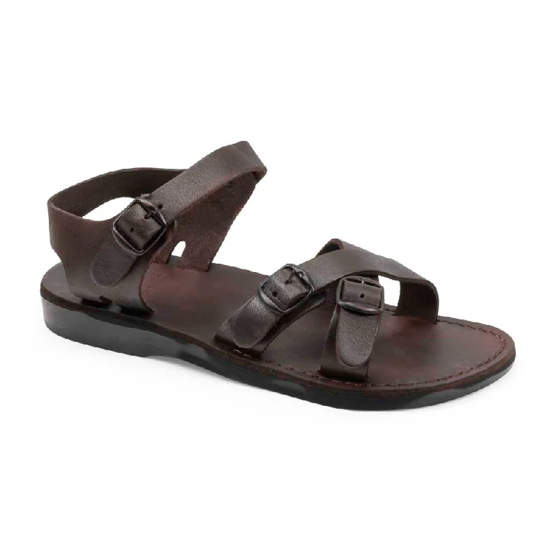 Men's sandals in a neutral color like black or brownJames - Leather Adjustable sandal | Brown