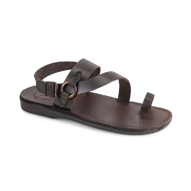 Men's sandals with a perforated leather upper for ventilationGabriel - Leather Toe Loop Sandal | Brown