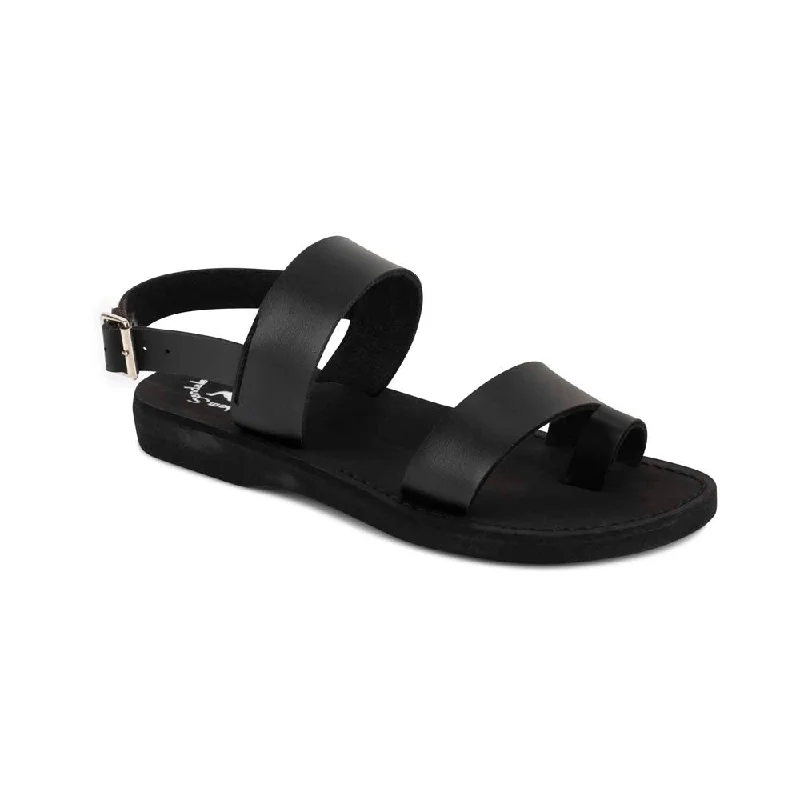 Men's sandals with a contrast stitching detailCarmel Vegan - Leather Alternative Sandal | Black