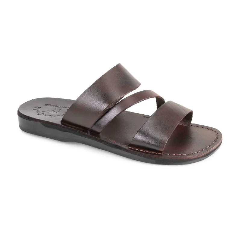 Men's sandals with a removable insole for cleaningBoaz - Leather Wide Strap Sandal | Brown