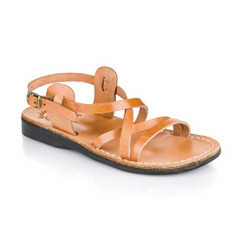 Men's sandals with a shock - absorbing insoleTzippora - Leather Strappy Slingback Sandal | Tan