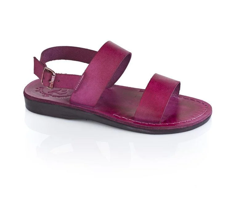 Men's sandals with a contrast stitching detailGolan - Leather Slingback Flat Sandal | Violet