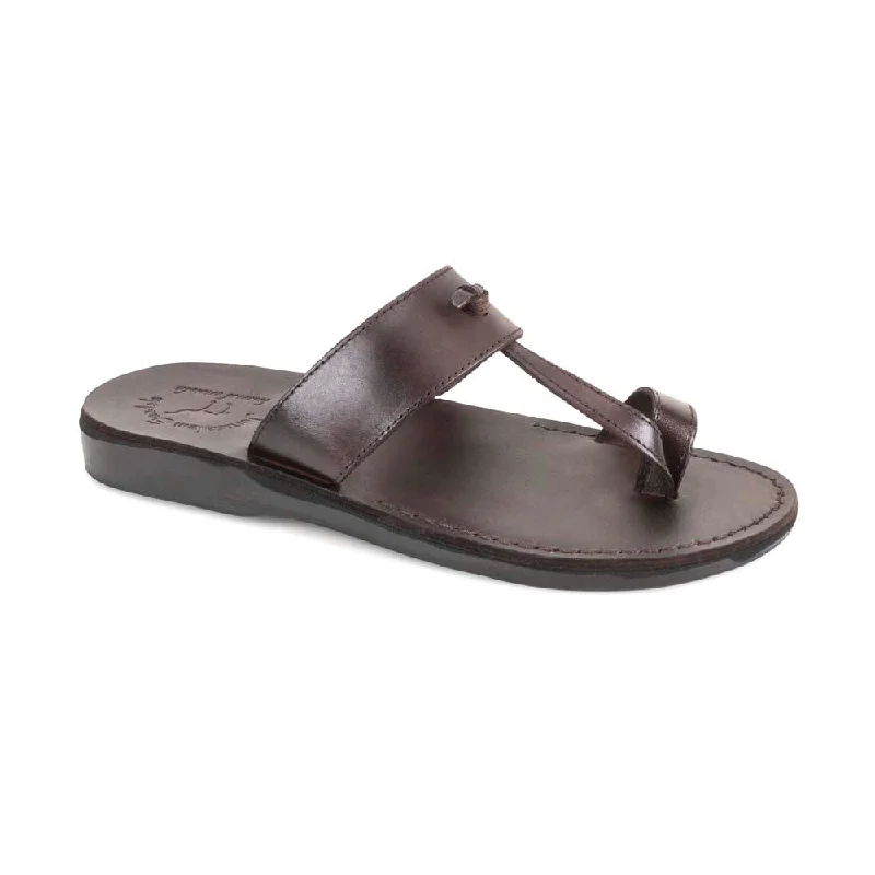 Men's leather sandals with an adjustable strapNathan - Leather Slip On Sandal | Brown