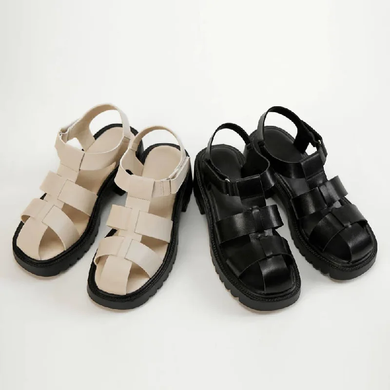 Men's sandals with a rubber sole for tractionAK1329 輕盈鋸齒厚底羅馬涼鞋