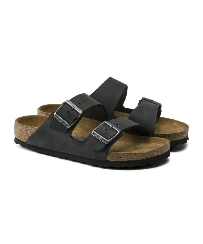 Men's sandals with a removable insole for cleaningBIRKENSTOCK ARIZONA SOFT BEDDING NARROW FIT  IN BLACK