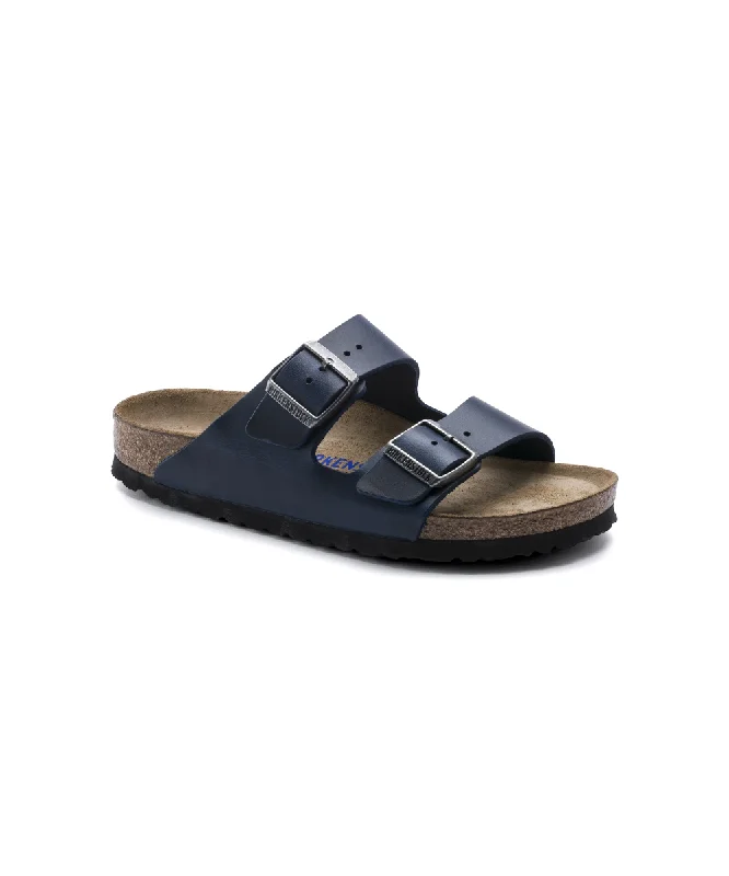 Men's sandals with a durable outer soleBIRKENSTOCK ARIZONA SOFT BEDDING REGULAR IN BLUE