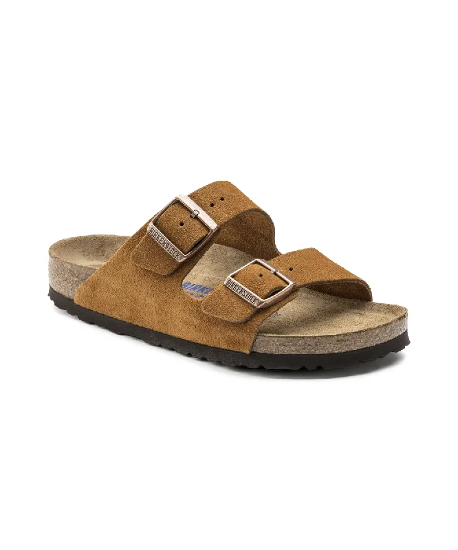 Men's sandals with a stretchy strap for a better fitBIRKENSTOCK ARIZONA SOFT BEDDING NARROW FIT IN MINK