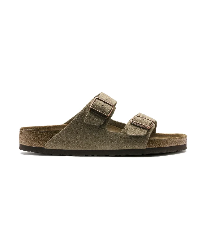 Men's sandals with a leather lining for comfortBIRKENSTOCK ARIZONA SOFT BEDDING REGULAR FIT IN TAUPE