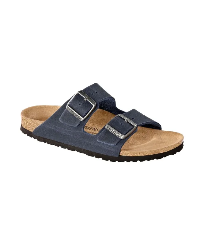 Men's leather sandals with an adjustable strapBIRKENSTOCK ARIZONA VEGAN IN NAVY