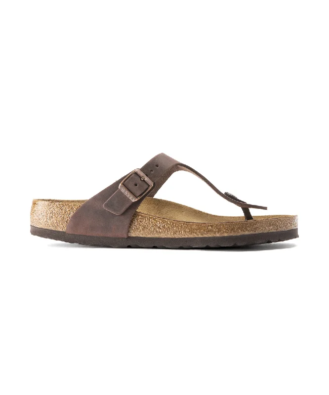 Men's leather sandals with an adjustable strapBIRKENSTOCK GIZEH REGULAR FIT IN HABANA