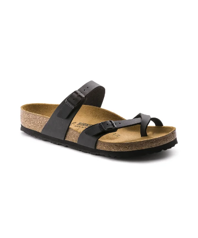 Men's sandals with a perforated leather upper for ventilationBIRKENSTOCK MAYARI NARROW FIT IN BLACK