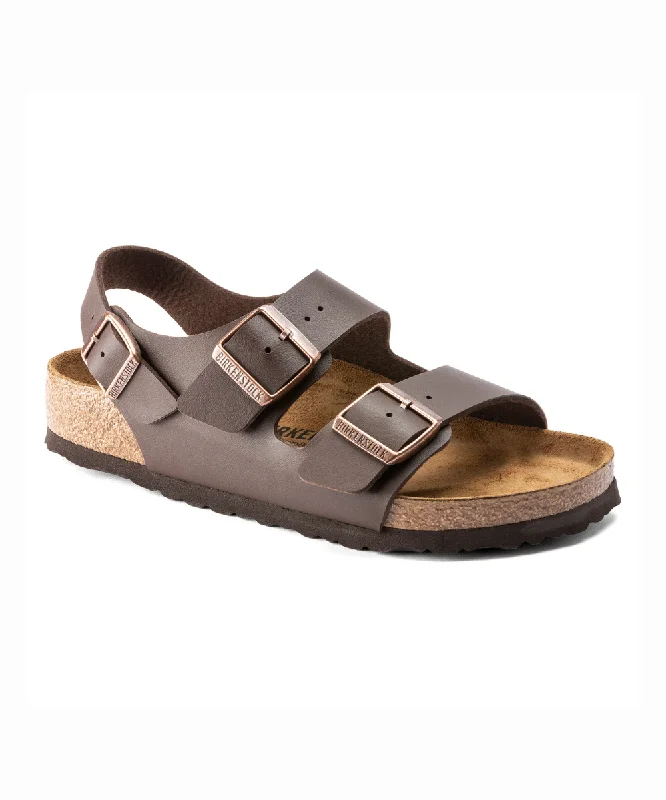 Men's sandals with a flexible sole for easy movementBIRKENSTOCK MILANO NARROW FIT IN  DARK BROWN