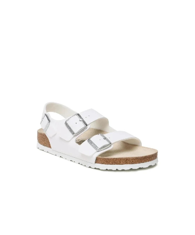 Men's sandals with a flexible sole for easy movementBIRKENSTOCK MILANO IN WHITE