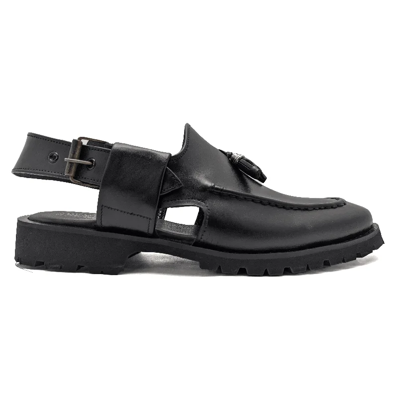 Men's sandals with a wide strap for supportBlack Casual Peshawari