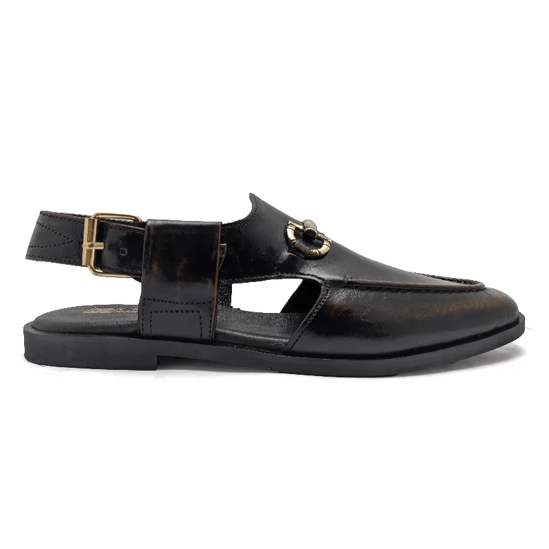 Men's sandals with a wide strap for supportBrown Casual Peshawari