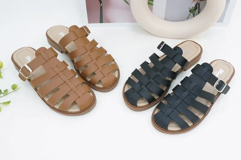 Men's sandals with a buckle closureER1100 魚骨羅馬拖鞋