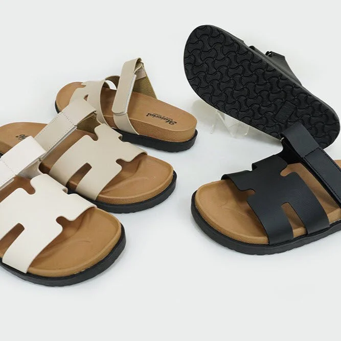 Men's sandals with a wide strap for supportER1230 魔術貼H帶足弓拖鞋