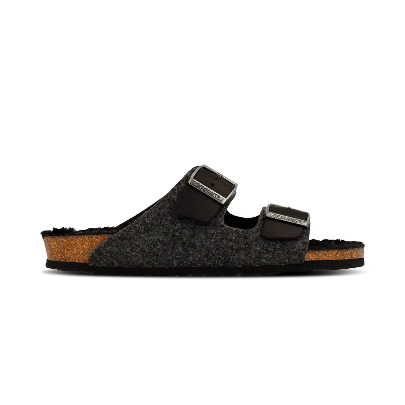 Men's sandals with a decorative buckle or charmHawaii Black Gray Sandals