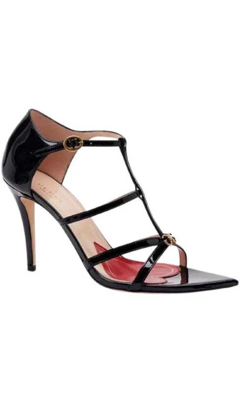 Men's sandals with a rubber sole for tractionJerry Patent Leather Cage Sandals