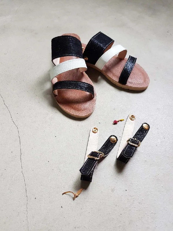 Men's sandals with a flexible sole for easy movementSC1004【可個人訂製】 日本星空軟熟小羊皮2WAY涼拖兩用鞋 黑