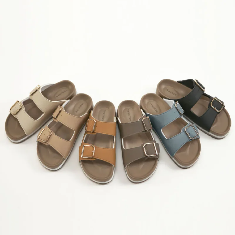 Men's sandals with a contrast stitching detailTU1293 金扣雙帶涼感足弓健康拖鞋【生活防潑水】