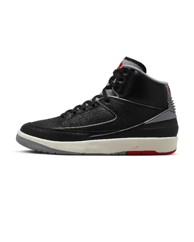 Men's lightweight training sneakers for CrossFit workoutsAir Jordan 2 Retro - Black / Cement Grey / Fire Red