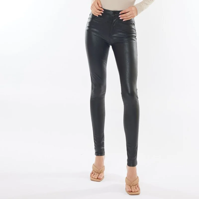 KanCan Black Faux Leather Skinny