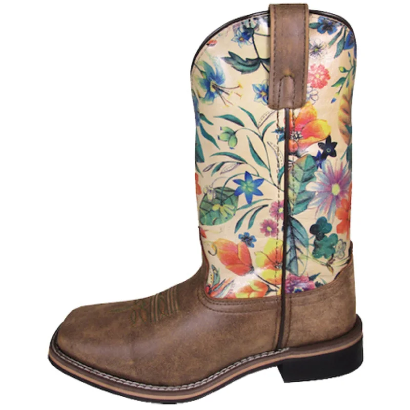 Men's genuine leather western boots with a snake - skin inlaySmoky Mountain Women's Blossom Boots