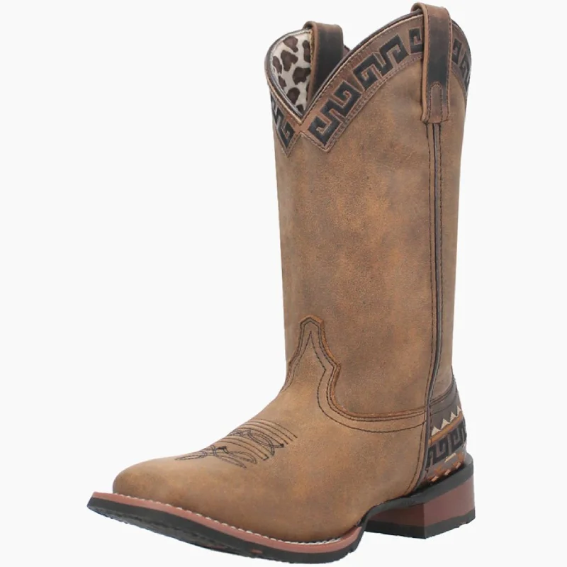 Men's western boots with a silver - toned hardware and accentsLaredo Women's Brown/Tan Atzi Boots