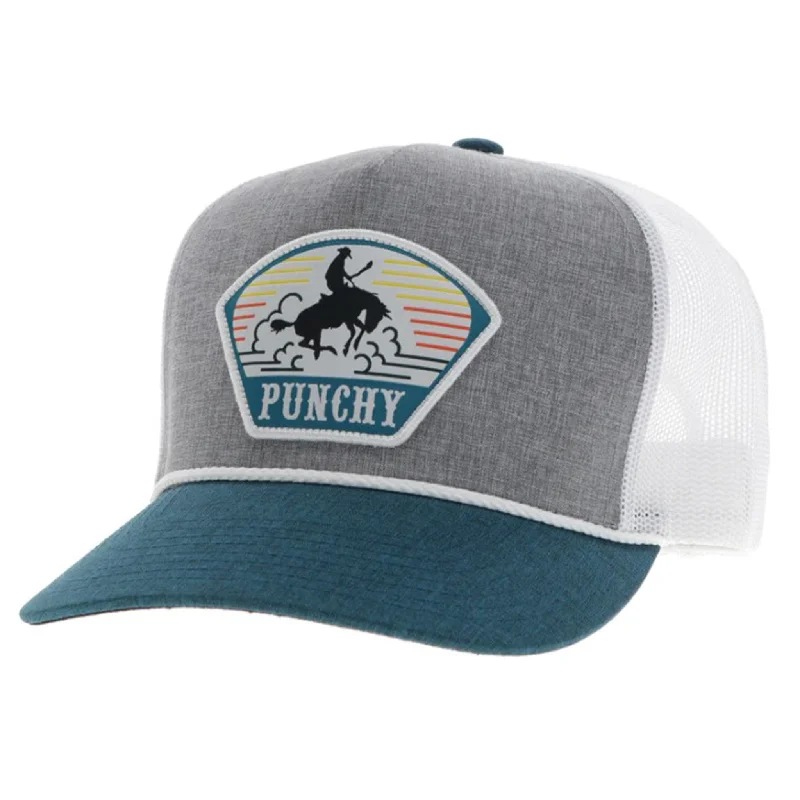 Hooey Punchy Grey, White, and Teal Hat