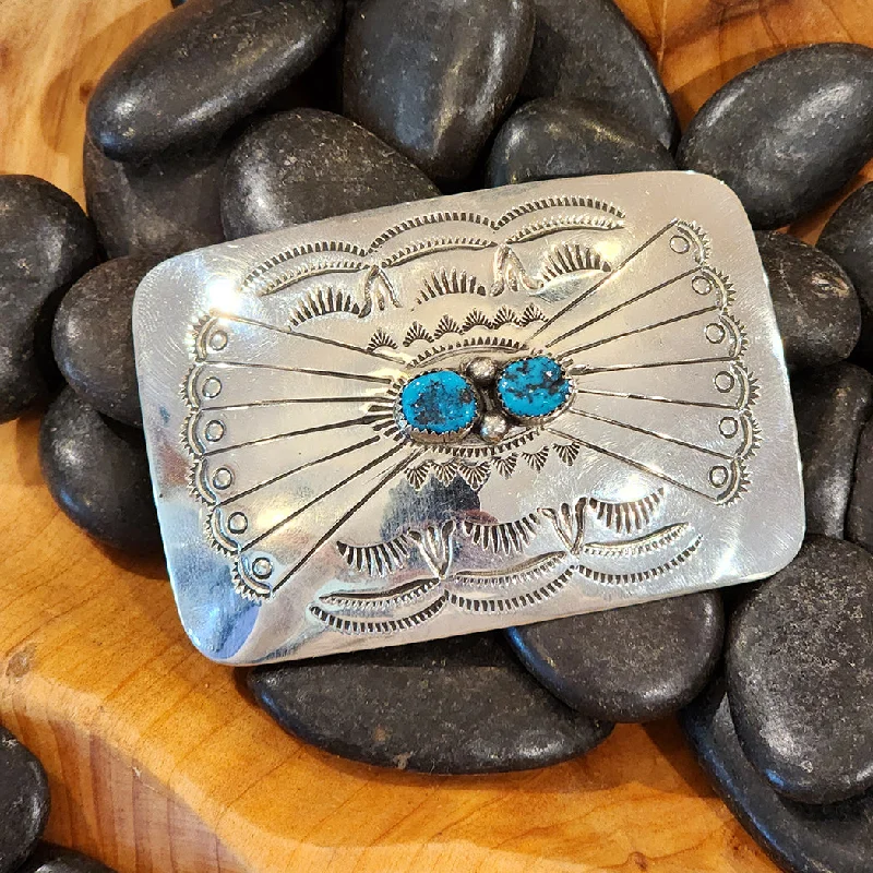 Medium 2 Stone Turquoise Buckle