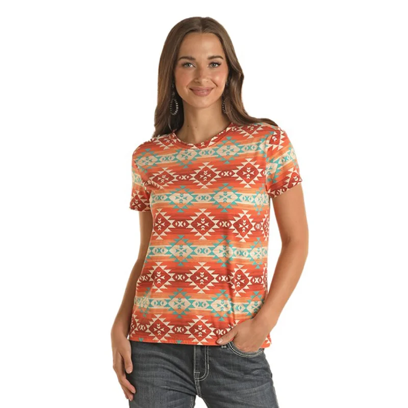 Panhandle Women's Orange Aztec Tee