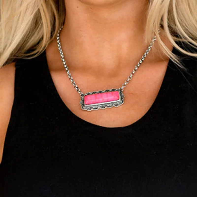 West and Company Pink Bar Necklace