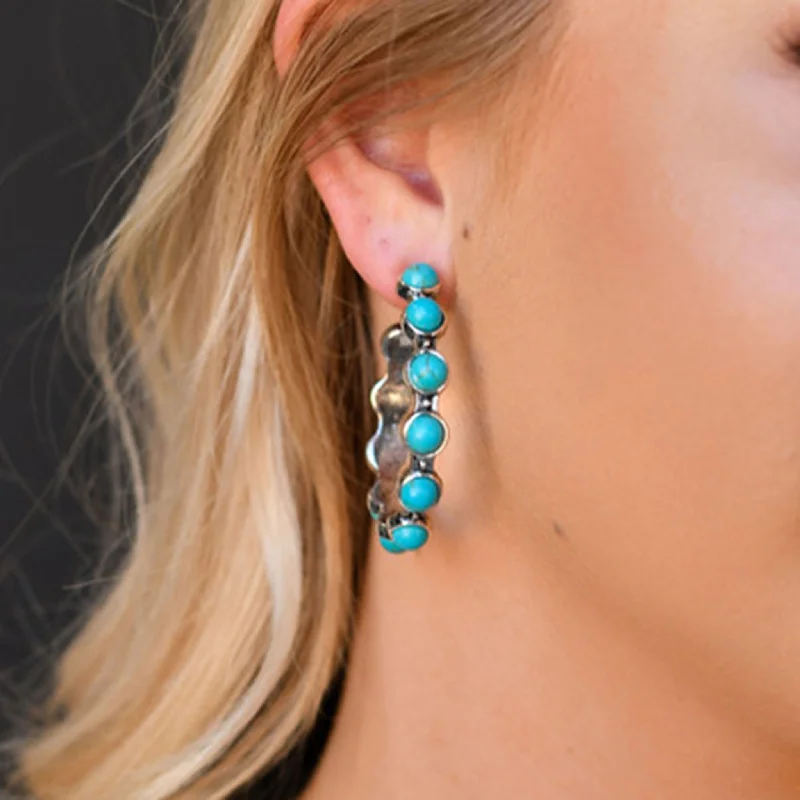 West and Company Turquoise Hoop Earrings