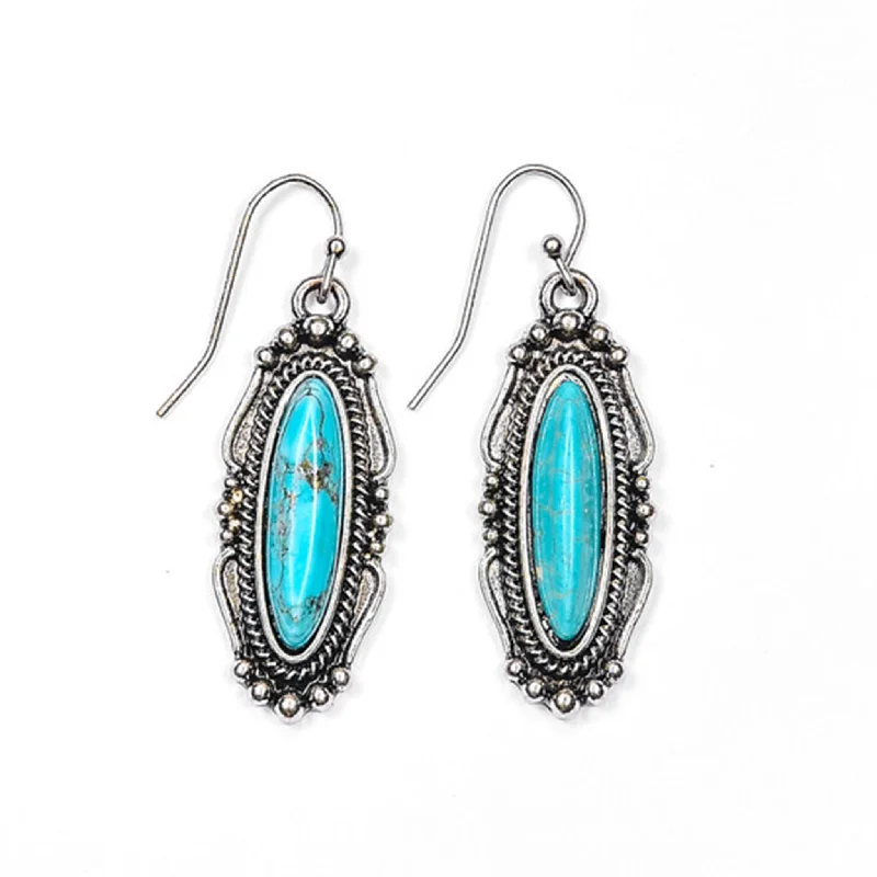 West and Company Turquoise Oblong Earrings