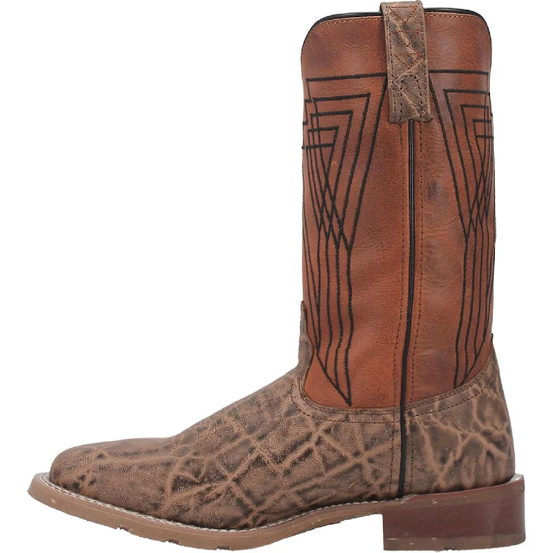 Men's genuine leather western boots with a snake - skin inlayDan Post Men's Laredo Tusk Elephant Print Boots